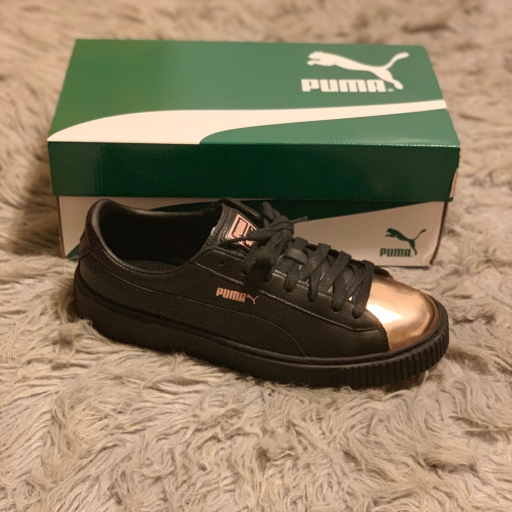 Basket Platform Metallic Puma- Black-Rose Gold